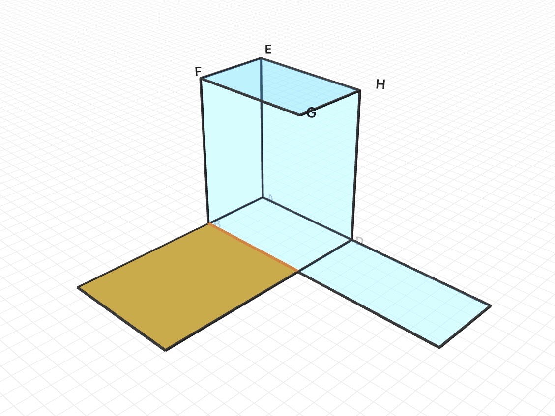 ぱたボックスで直方体を表示している開発中の画面